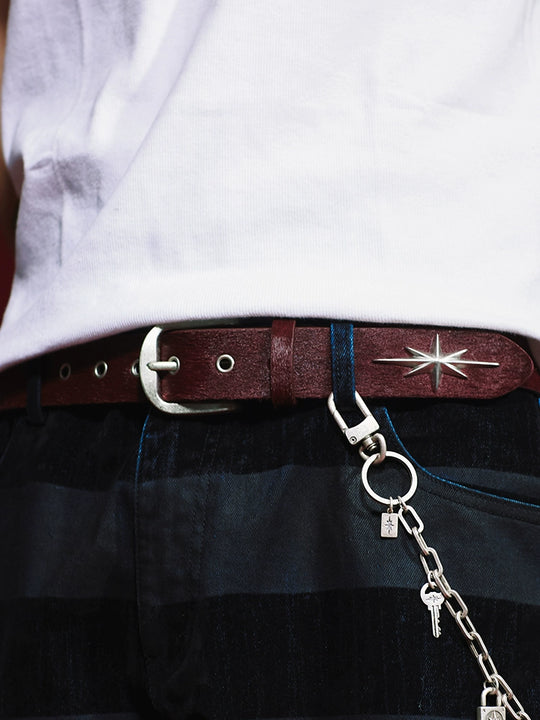Remedy Star Studded Cowhide Leather Belt | Face 3 Face