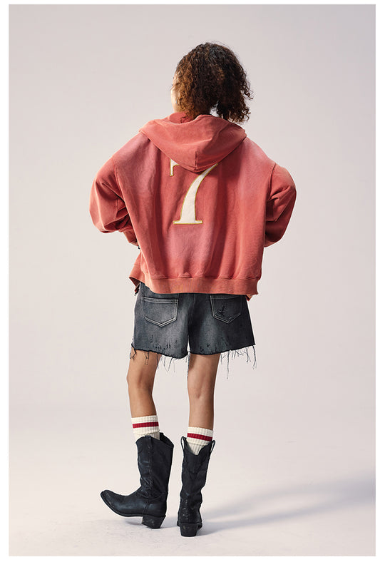 Remedy Washed Patch Embroidered Zip Up Hoodie | Face 3 Face