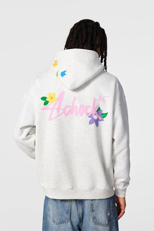 Achock Floral Embroidery Logo Printed Hoodie | Face 3 Face
