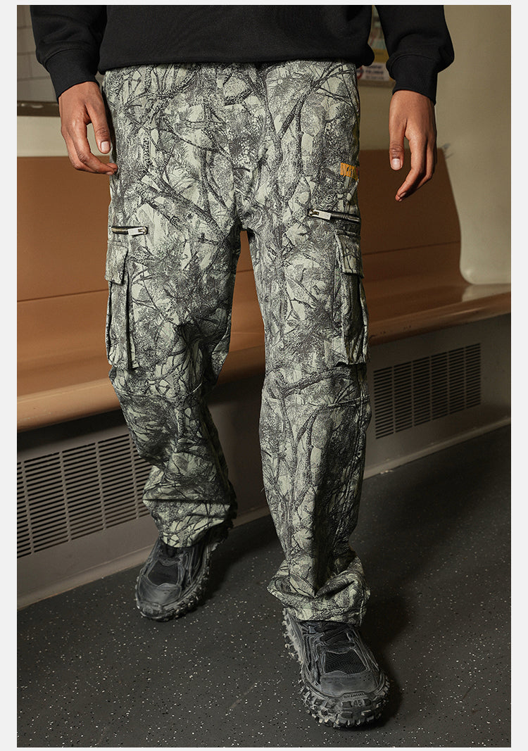 DICETINY Tree Camouflage Print Work Cargo Pants | Face 3 Face