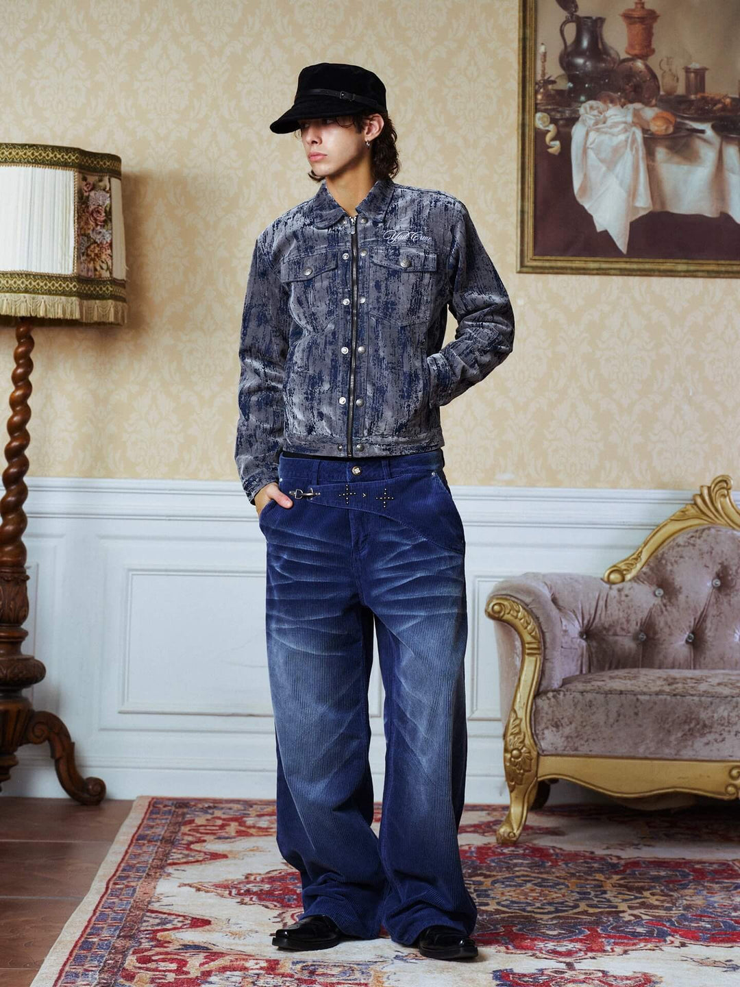 YADcrew Flip Buckle Whisker Washed Corduroy Pants | Face 3 Face