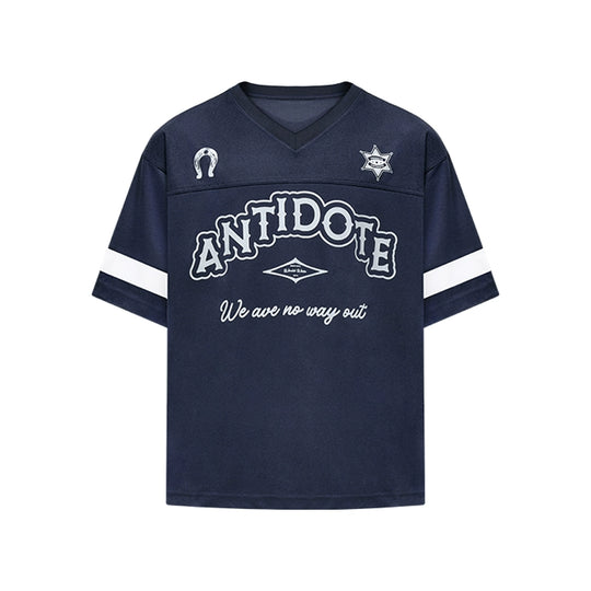 ANTIDOTE Mesh Patchwork V-Neck Jersey Tee | Face 3 Face