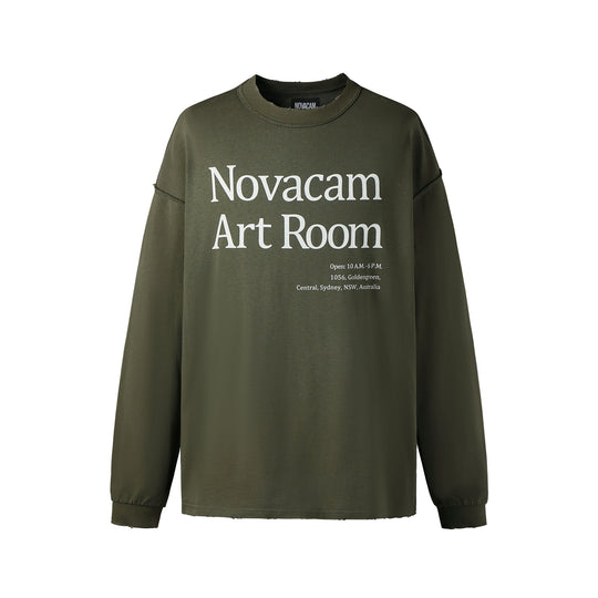 NOVACAM Novacam Art Room Backstitching Frayed Long Sleeve Tee | Face 3 Face