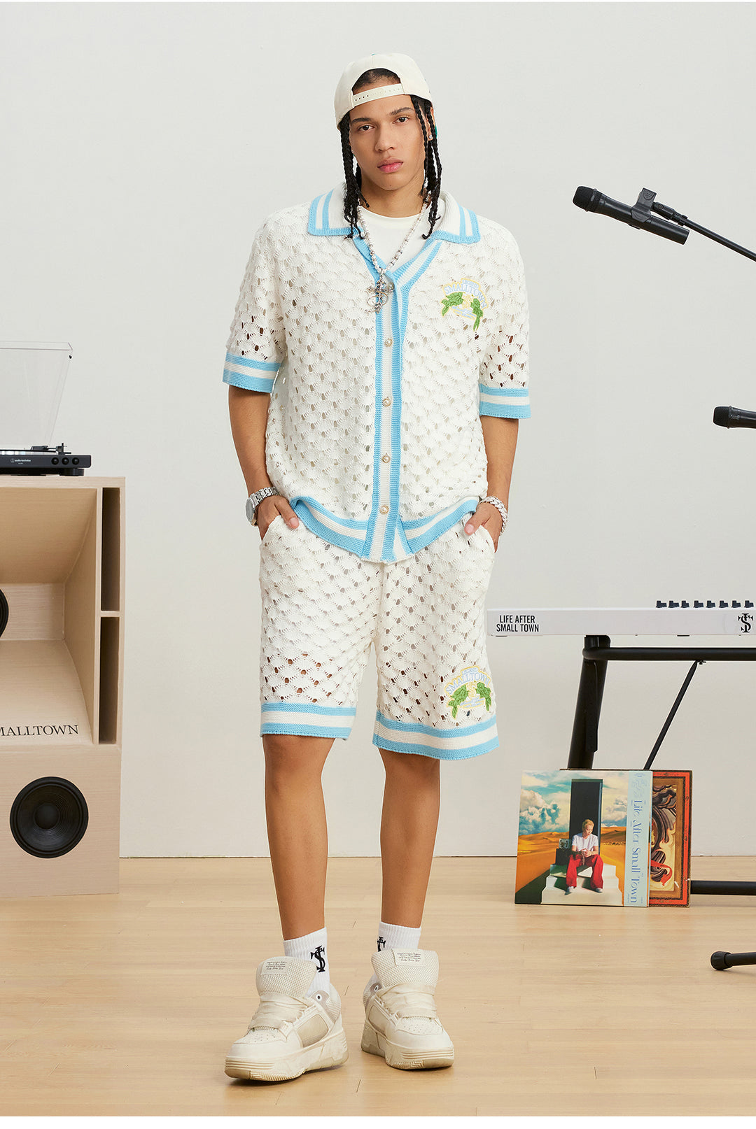 Small Town Kid Crochet-Knit Hawaiian Shirt Set | Face 3 Face