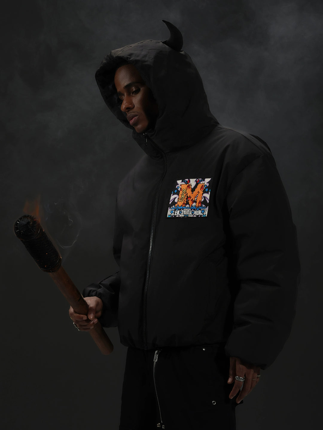 MEDM Angel & Devil Fluffy-Eared Hooded Down Jacket | Face 3 Face