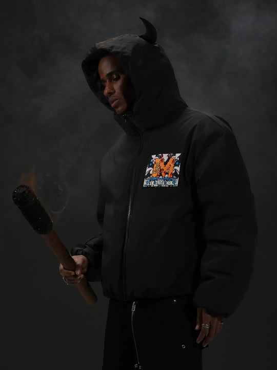 MEDM Angel & Devil Fluffy-Eared Hooded Down Jacket | Face 3 Face