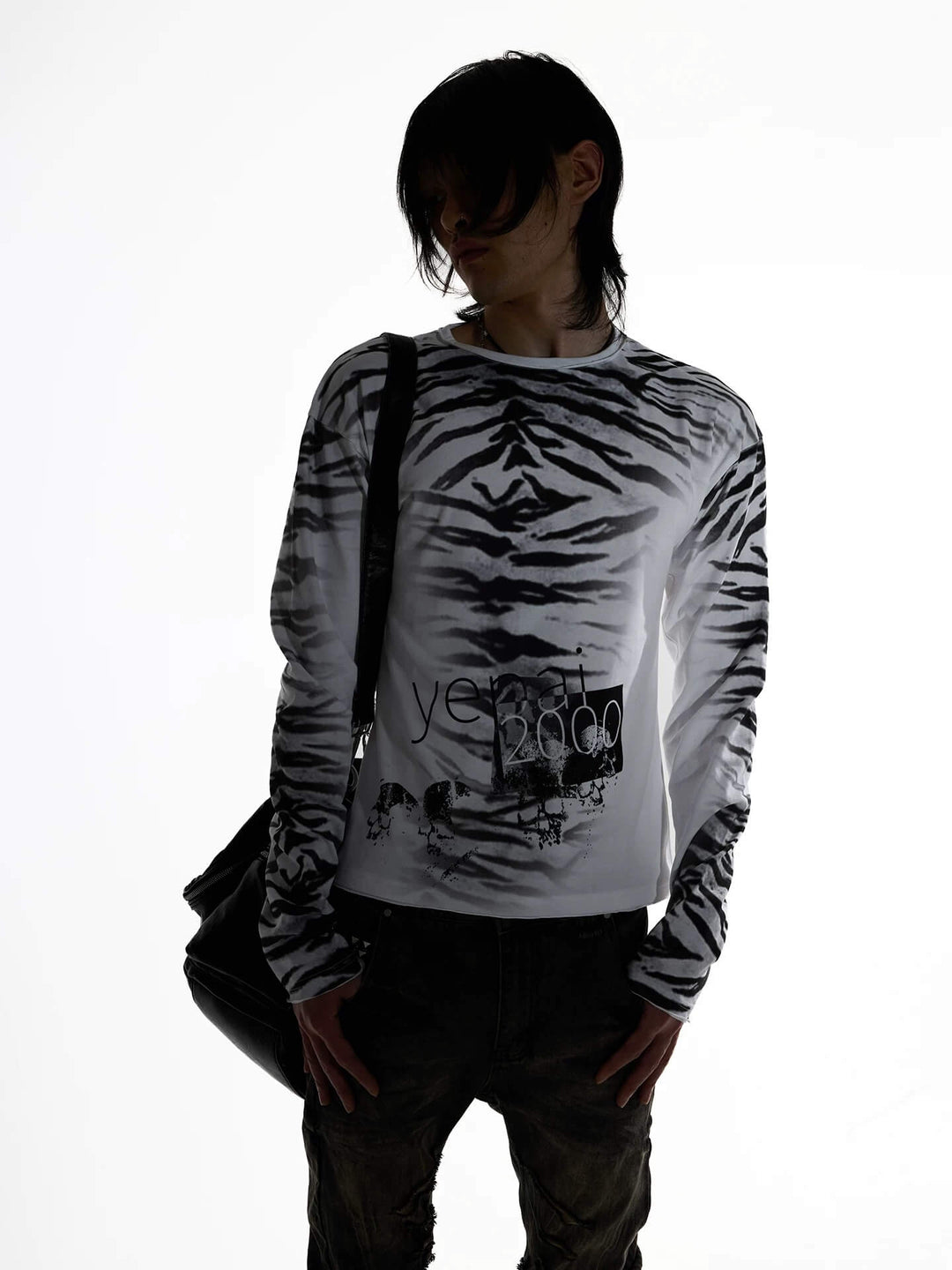 Night Lab Zebra Print Slim Fit Long Sleeve Tee | Face 3 Face