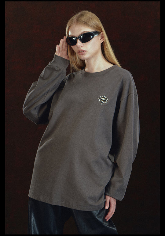 DICETINY 3D Metal Logo Long Sleeve Tee | Face 3 Face
