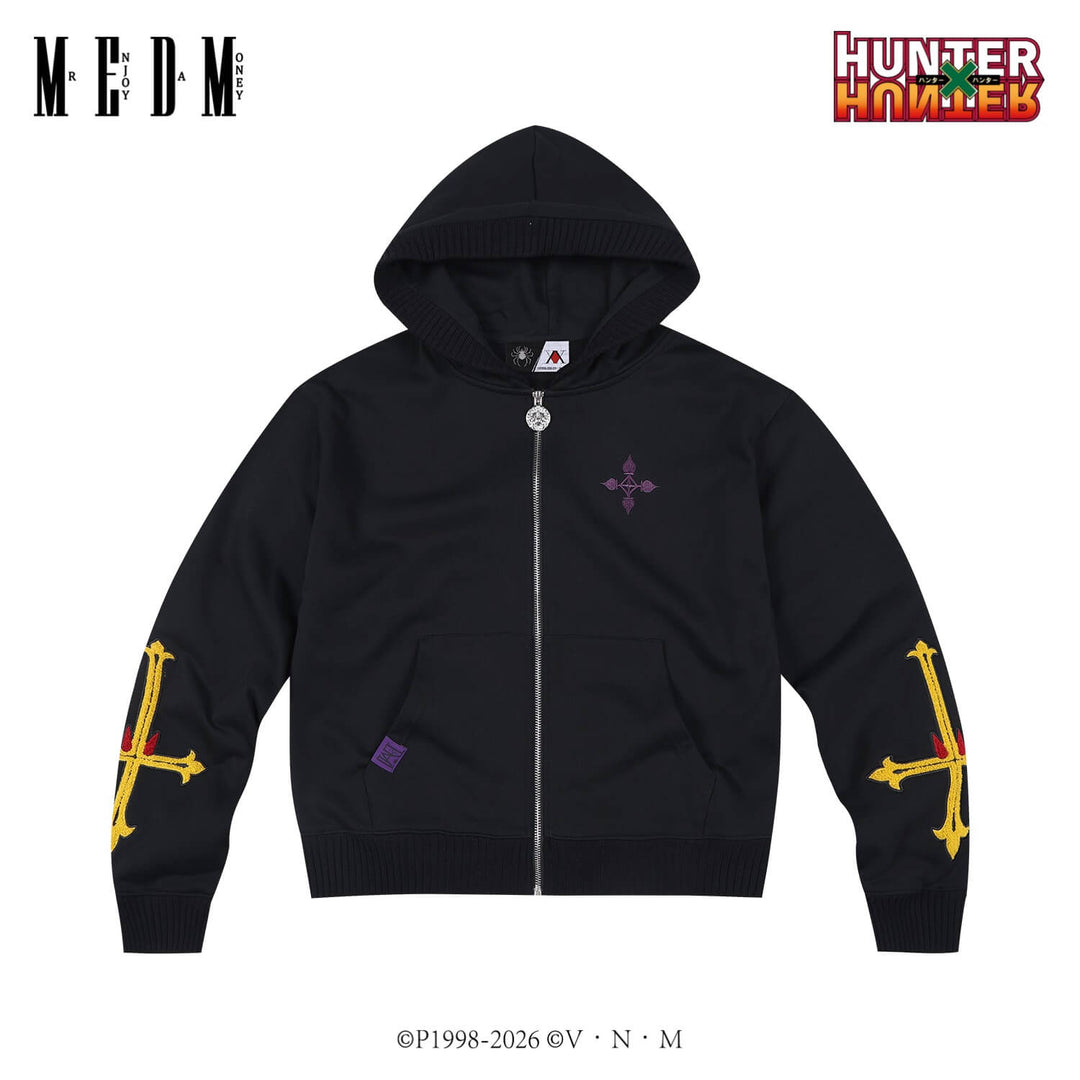 MEDM × HUNTER×HUNTER Character Icon Knit Rib Zip Up Hoodie | Face 3 Face