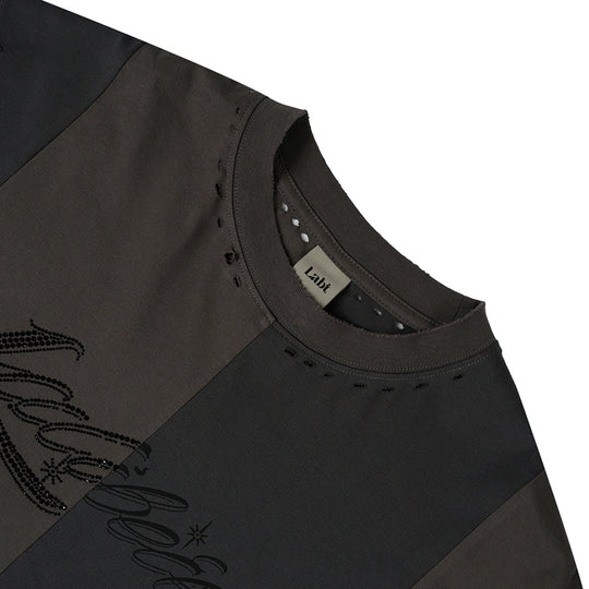 Labt Rhinestone Distressed Reconstructed Stripe Tee | Face 3 Face