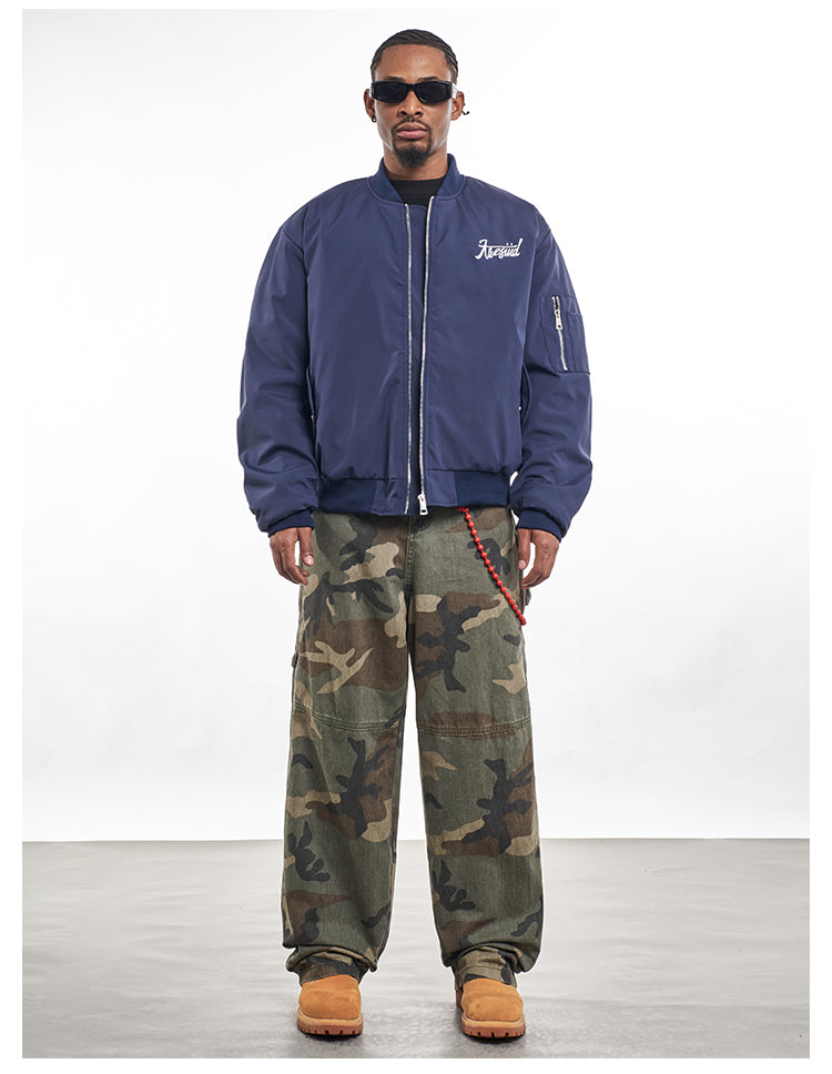 F3F Select Letters Embroidered MA-1 Bomber Jacket | Face 3 Face