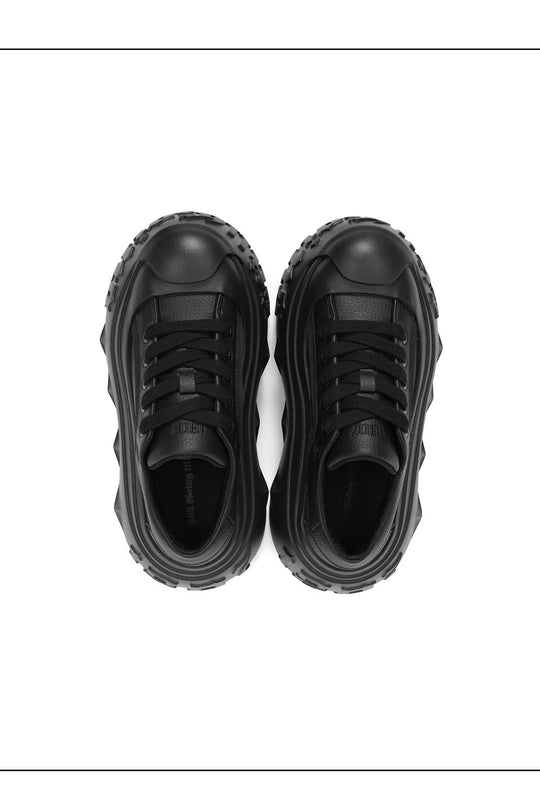 1807 INF-008 Gothic Lace Up PU Leather Chunky Sneakers