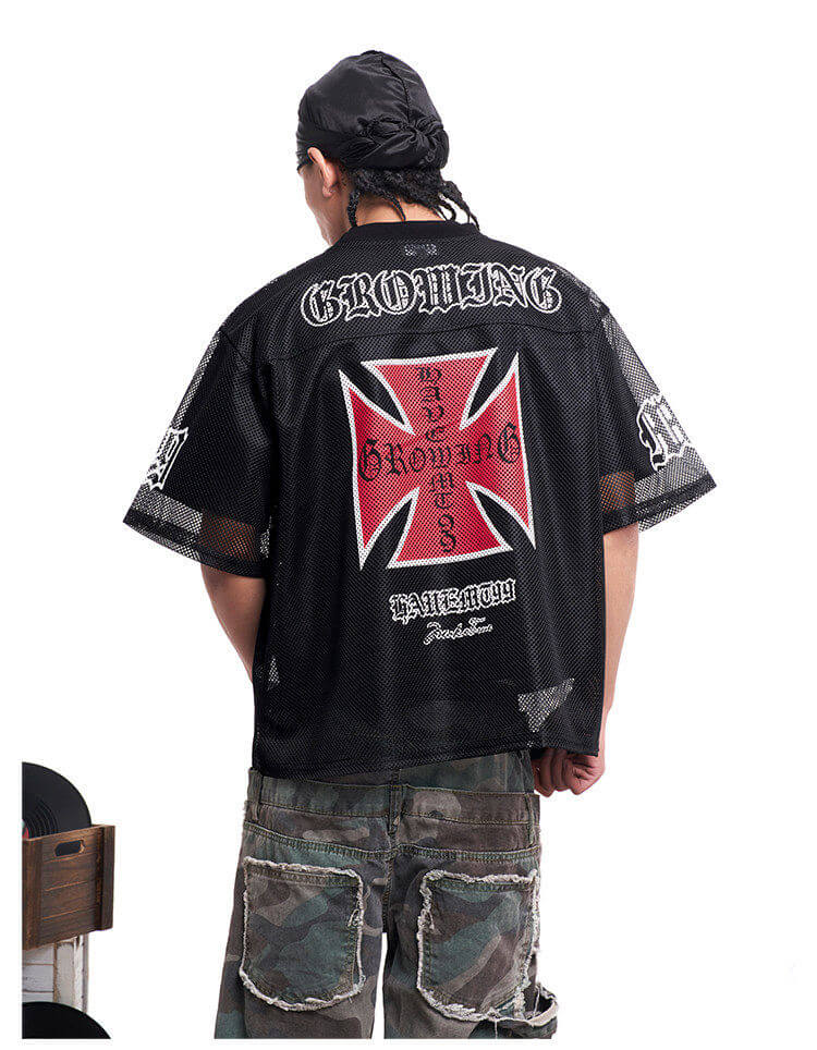 F3F Select 99 Cross Print Mesh Short Sleeve Jersey | Face 3 Face