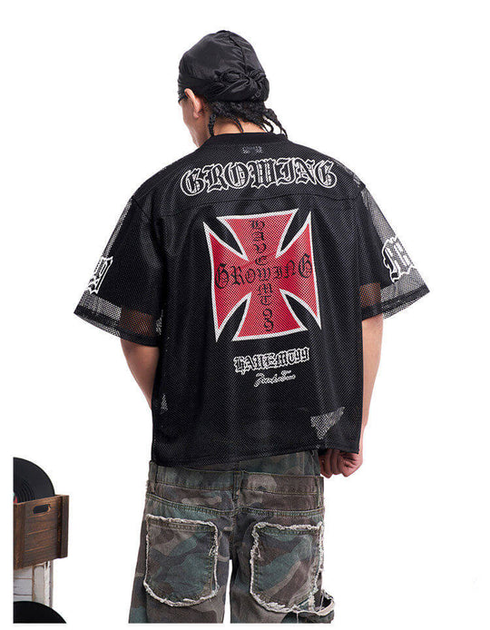 F3F Select 99 Cross Print Mesh Short Sleeve Jersey | Face 3 Face