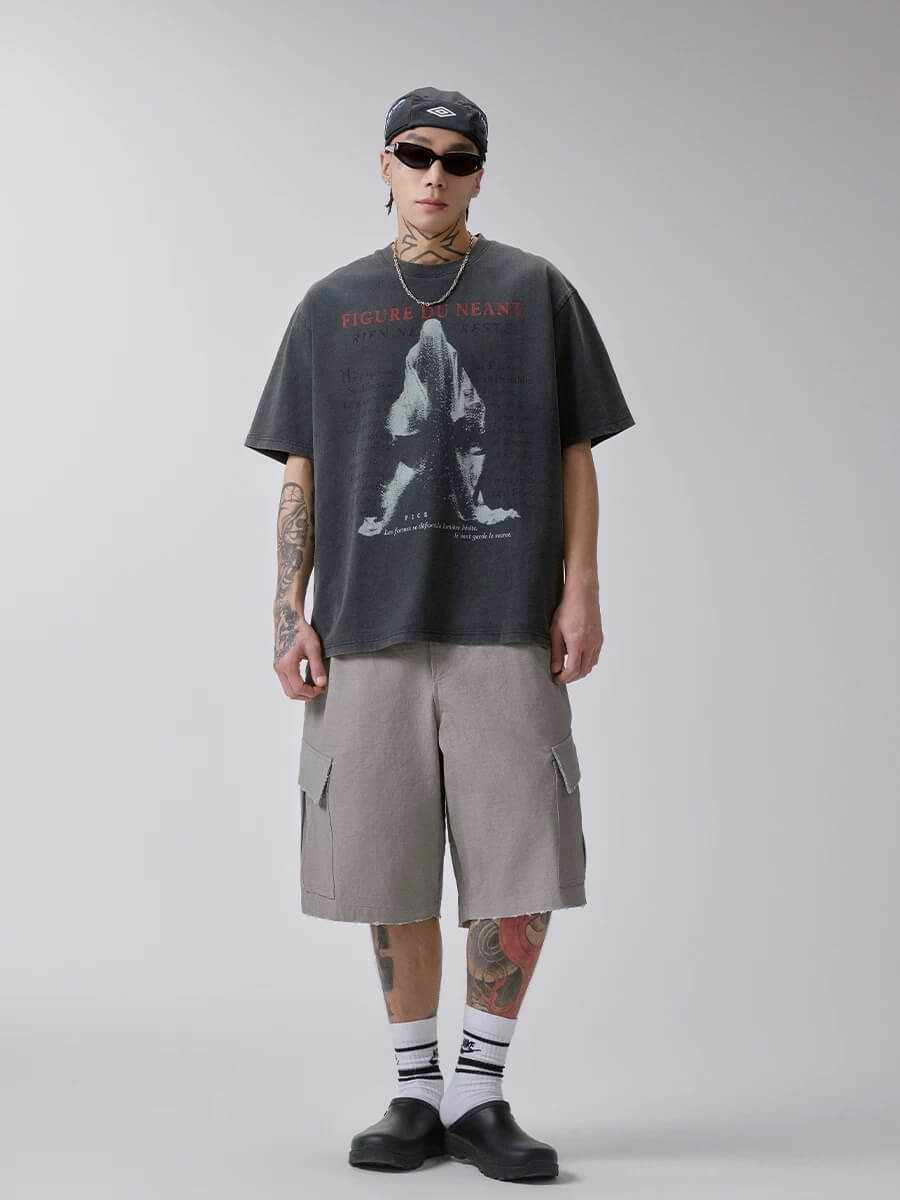 F2CE Cargo Pocket Distressed Baggy Shorts | Face 3 Face