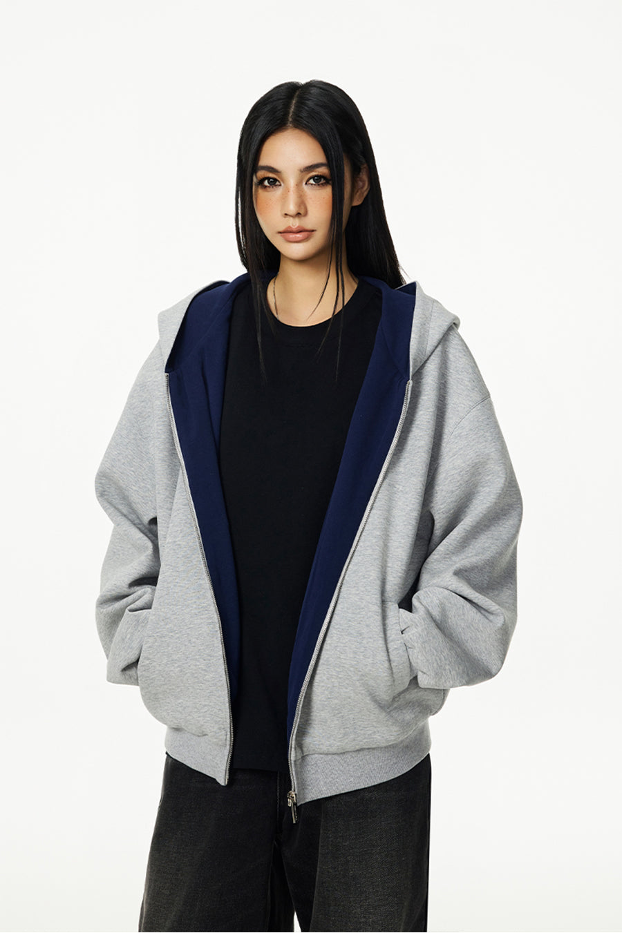 Achock Color Lined Zip Up Hooded Jacket | Face 3 Face
