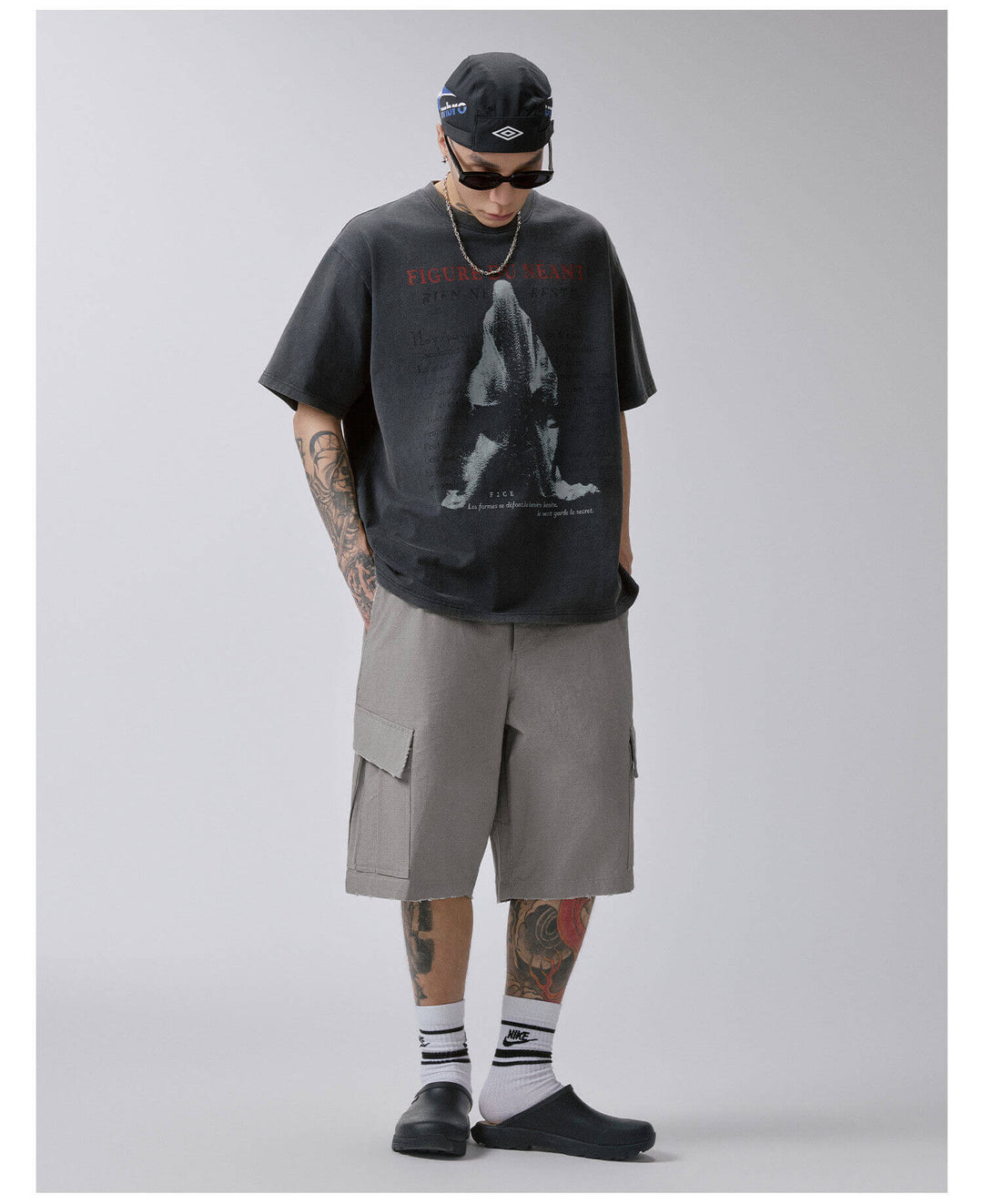 F2CE Cargo Pocket Distressed Baggy Shorts | Face 3 Face
