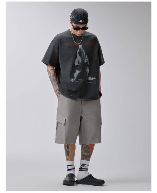 F2CE Cargo Pocket Distressed Baggy Shorts | Face 3 Face