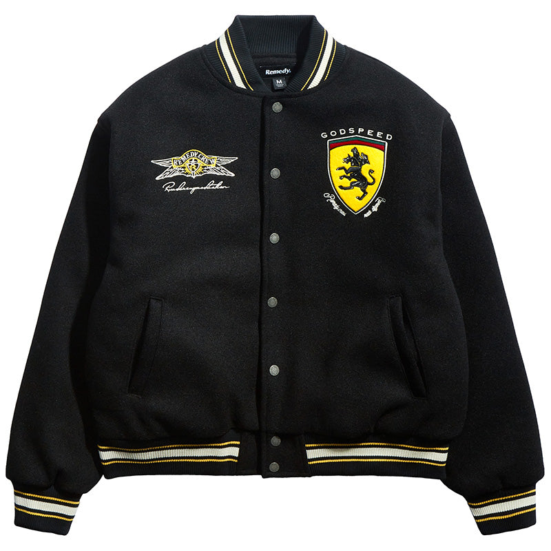 Remedy RMDC MADE Embroidered Varsity Jacket | Face 3 Face