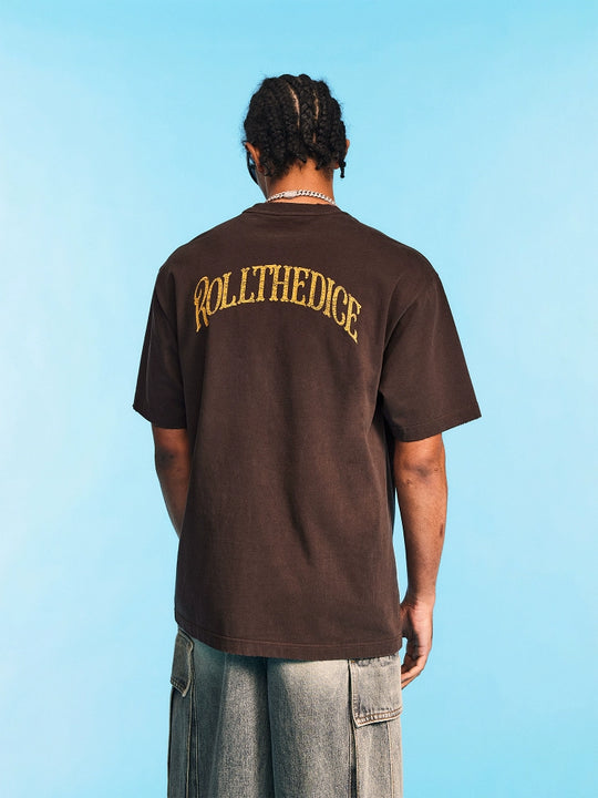 1807 ROLLTHEDICE Patch Embroidered Printed Aged Tee | Face 3 Face