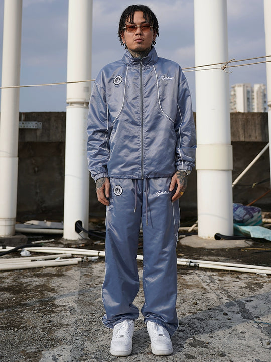 TGFCLUB Logo Patch Line Track Jacket and Track Pants | Face 3 Face