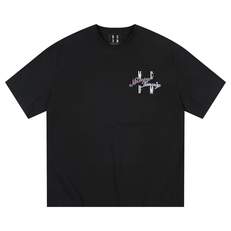 MEDM Fuzzy Embroidered Print Logo Tee | Face 3 Face