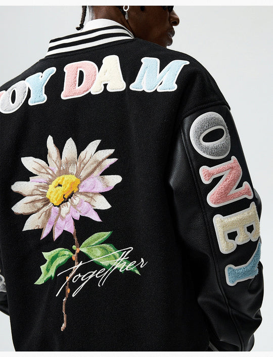 MEDM Daisy Floral Varsity Jacket | Face 3 Face
