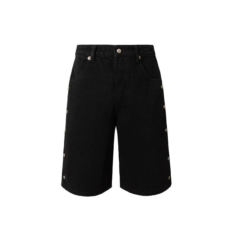 YADcrew Side Stud Denim Shorts | Face 3 Face