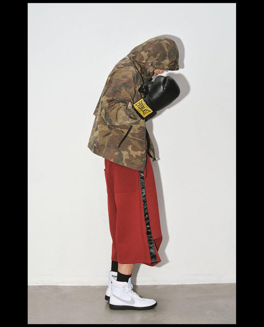 NOVACAM Flocked Print 3D Side Stripe Baggy Sweat Shorts | Face 3 Face