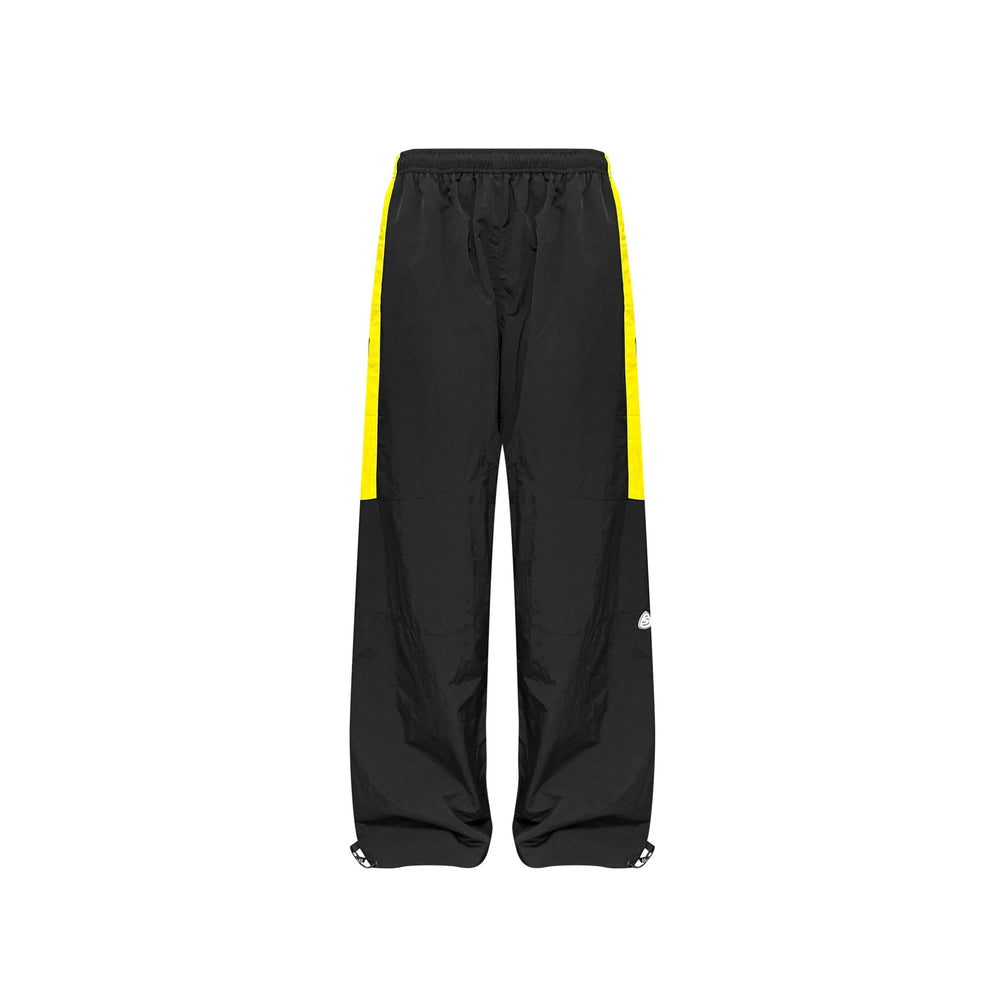 S45 Yellow Color Block Logo Patch Nylon Track Pants | Face 3 Face