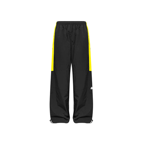 S45 Yellow Color Block Logo Patch Nylon Track Pants | Face 3 Face
