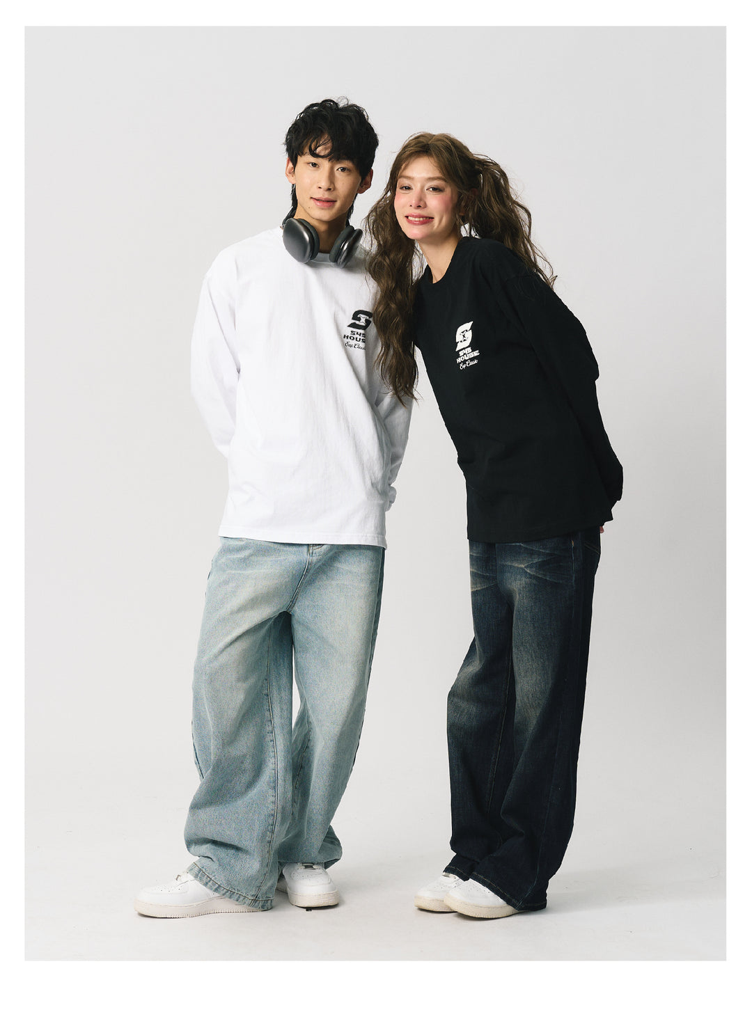 S45 S-Label Basic Logo Printed Long-Sleeve Tee | Face 3 Face