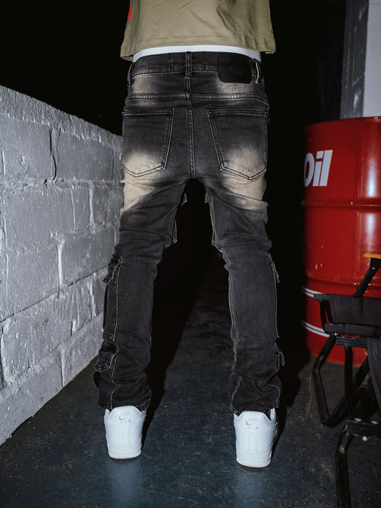 TGFCLUB Multi Pocket Washed Skinny Jeans | Face 3 Face