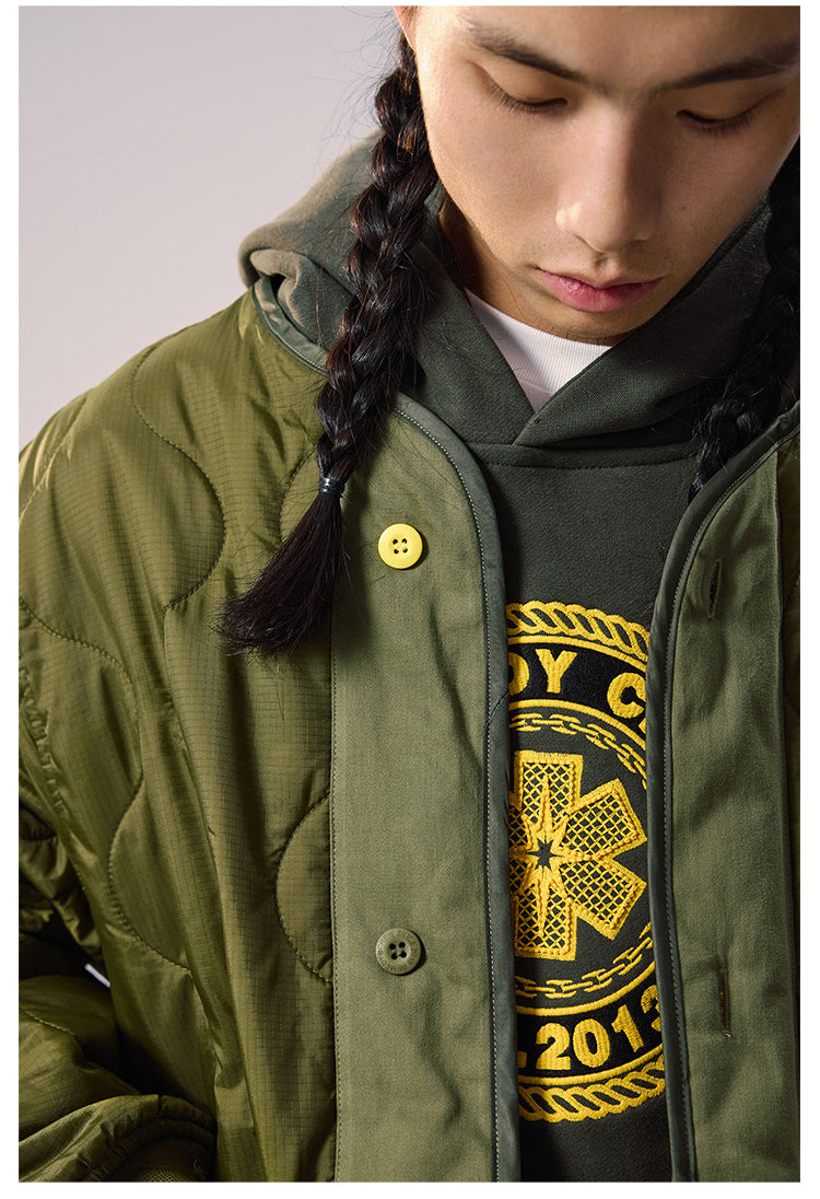 Remedy Patch Embroidered Quilted Military Jacket | Face 3 Face