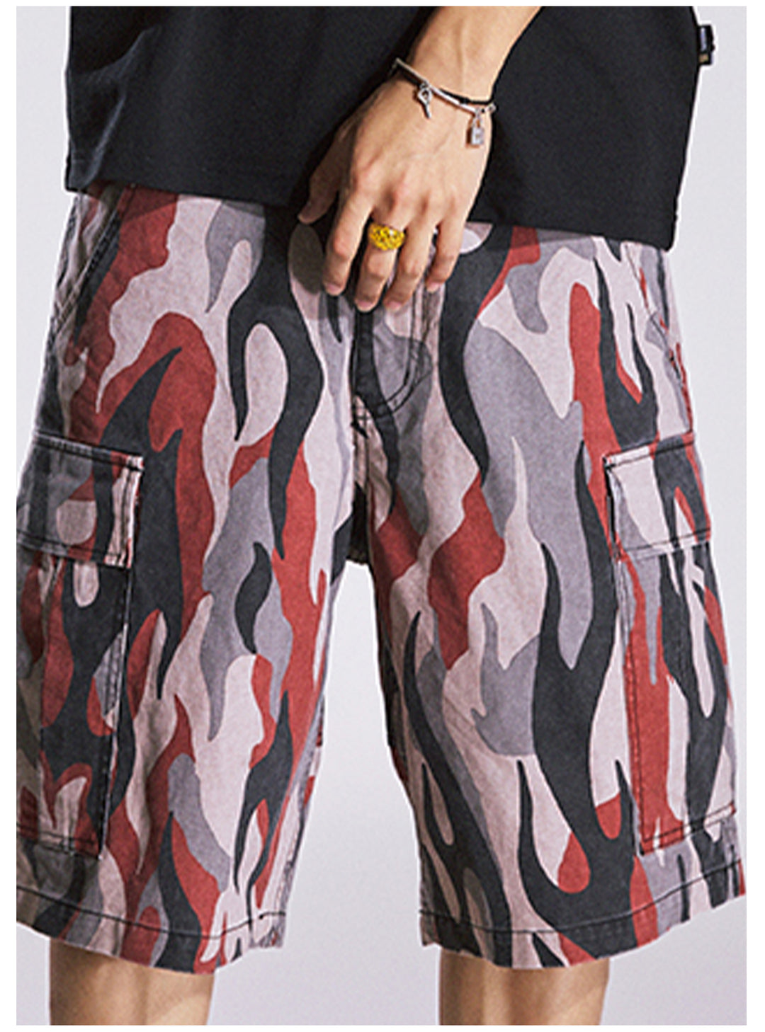 Remedy Flame Camouflage Work Cargo Shorts | Face 3 Face
