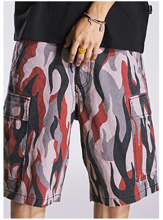 Remedy Flame Camouflage Work Cargo Shorts | Face 3 Face