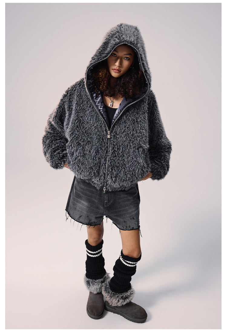 Remedy Faux Fur Mohawk Hooded Jacket | Face 3 Face