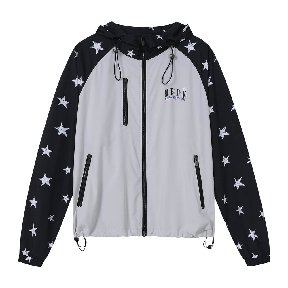 MEDM Star Print Sleeve Lightweight UV Protective Outdoor Jacket | Face 3 Face