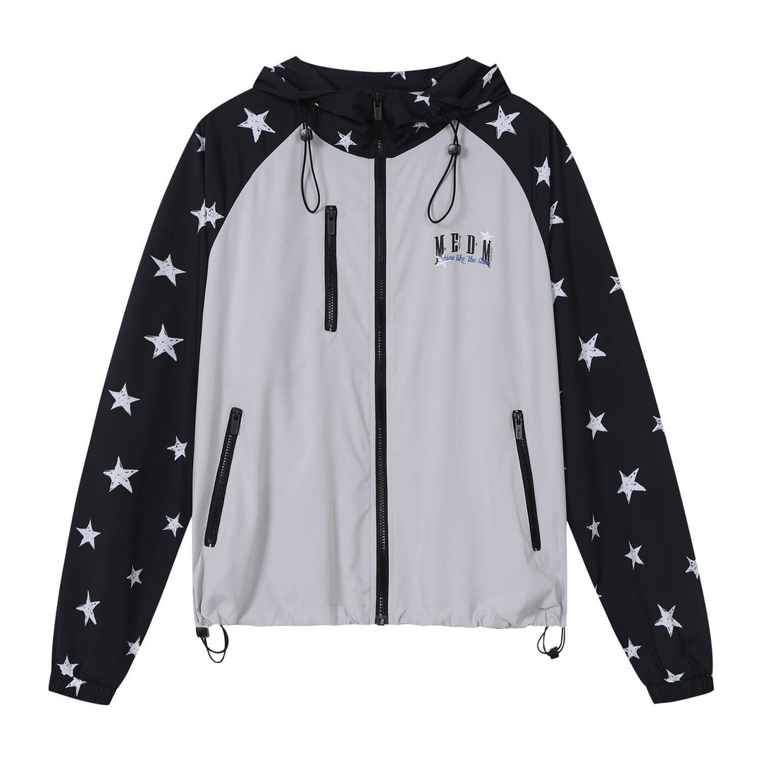 MEDM Star Print Sleeve Lightweight UV Protective Outdoor Jacket | Face 3 Face