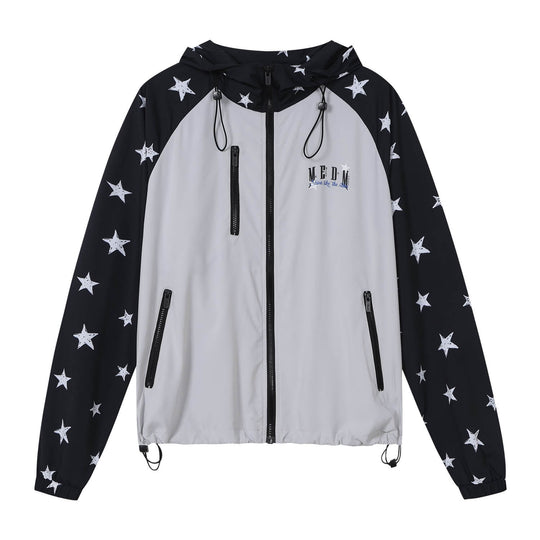 MEDM Star Print Sleeve Lightweight UV Protective Outdoor Jacket | Face 3 Face