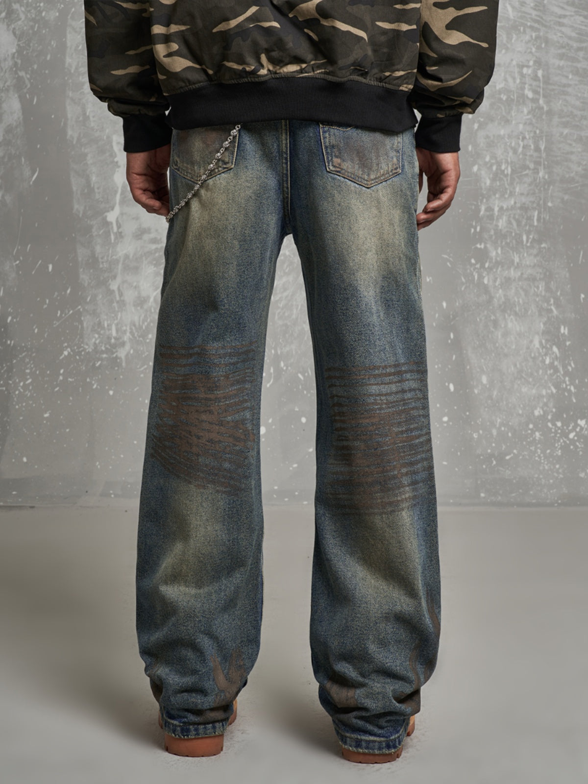 F3F Select Dirty Dyed Whiskering Print Design Jeans | Face 3 Face