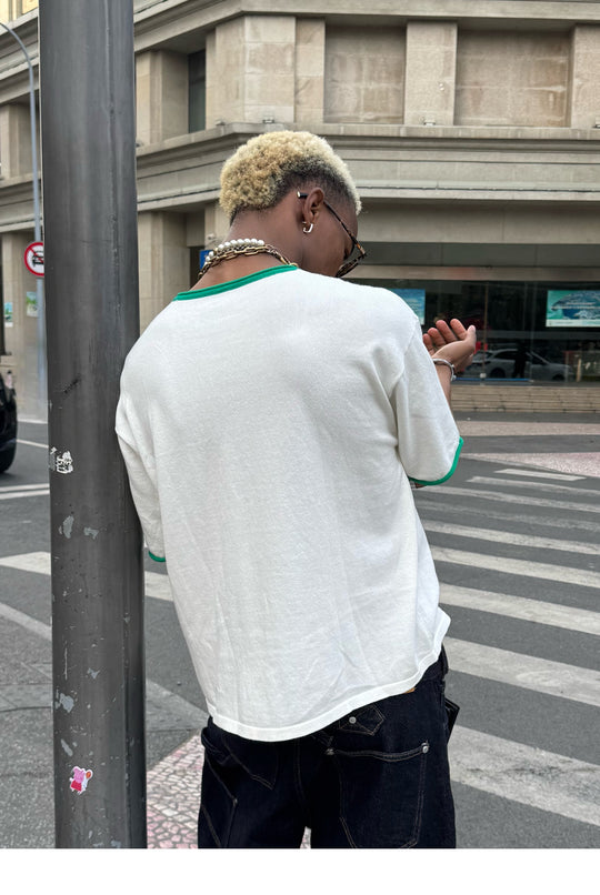 STEEPC Colorblock 3D Embroidered Knit Tee | Face 3 Face