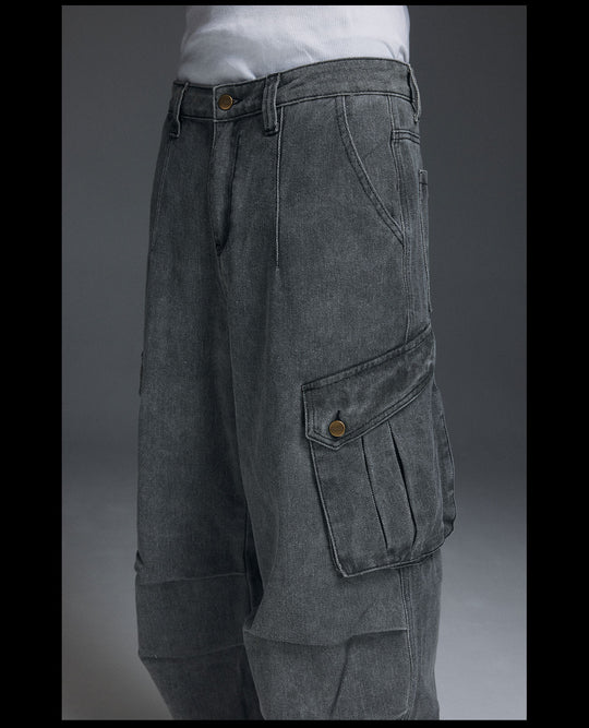 NOVACAM Washed 3D-Pocket Work Cargo Pants | Face 3 Face