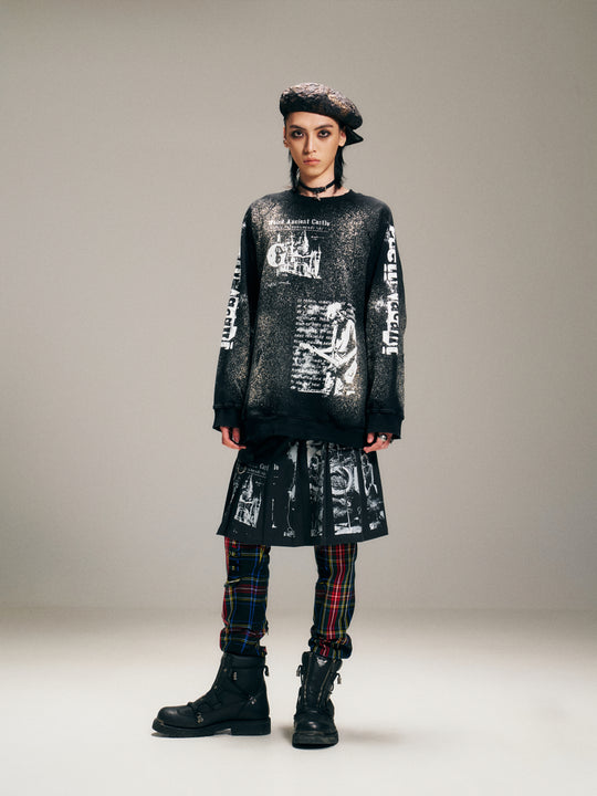 VENTUREK Graffiti Letter Dot Spray Print Sweatshirt | Face 3 Face