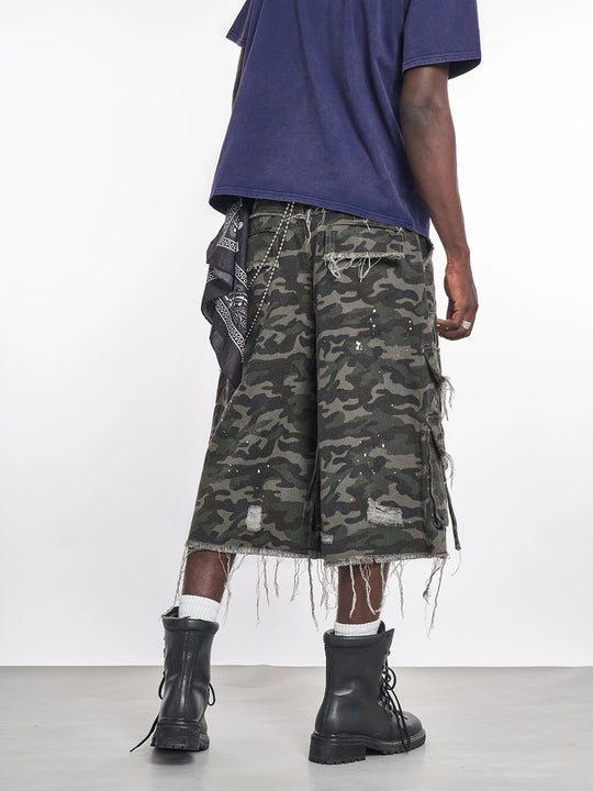 F3F Select Camouflage Splash Ink Utility Baggy Shorts | Face 3 Face