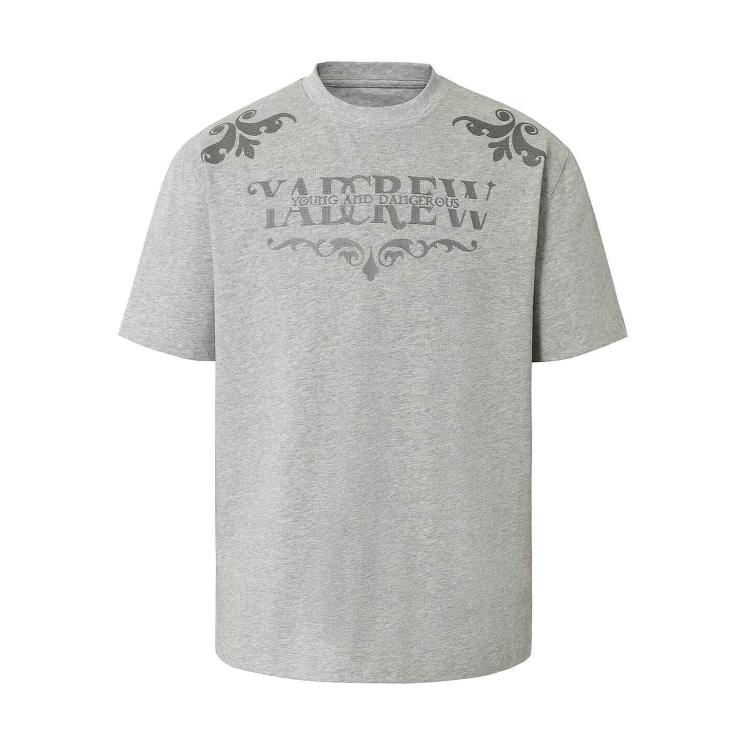 YADcrew Baroque Raised Logo Print Tee | Face 3 Face