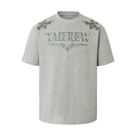 YADcrew Baroque Raised Logo Print Tee | Face 3 Face