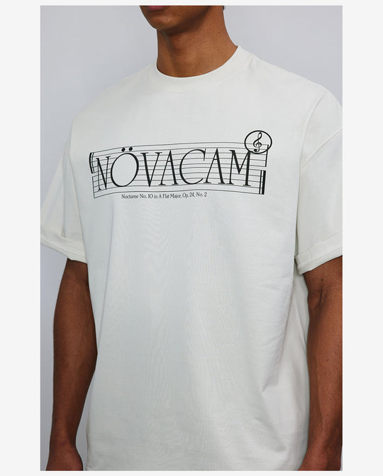 NOVACAM Musical Notes Logo Washed Reverse Stitching Tee | Face 3 Face