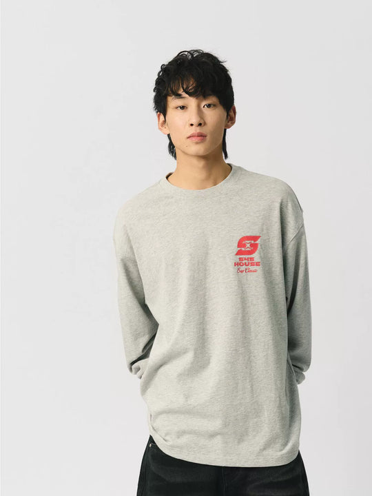 S45 S-Label Basic Logo Printed Long-Sleeve Tee | Face 3 Face