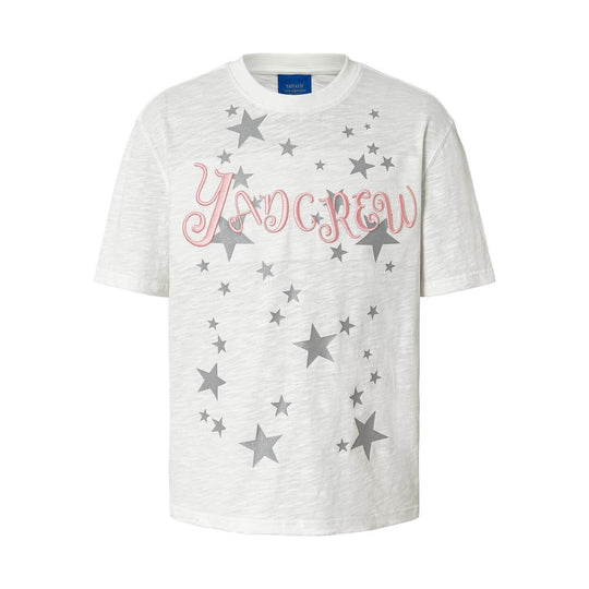 YADcrew Star Print 3D Logo Embroidered Tee | Face 3 Face